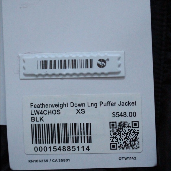 NWT Lululemon Featherweight 900 Down Long Jacket Black $598 - Size XS / 6 - Picture 15 of 15